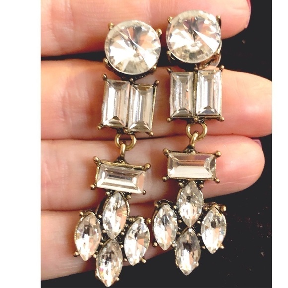 BRIDAL CRYSTAL STATEMENT EARRINGS, STATEMENT EARRINGS, SPECIAL Occasion #101 - Picture 1 of 4